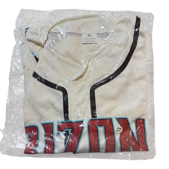 Vintage-Style White & Red Sports Jersey XL 100% Polyester Made In China - Picture 4 of 6